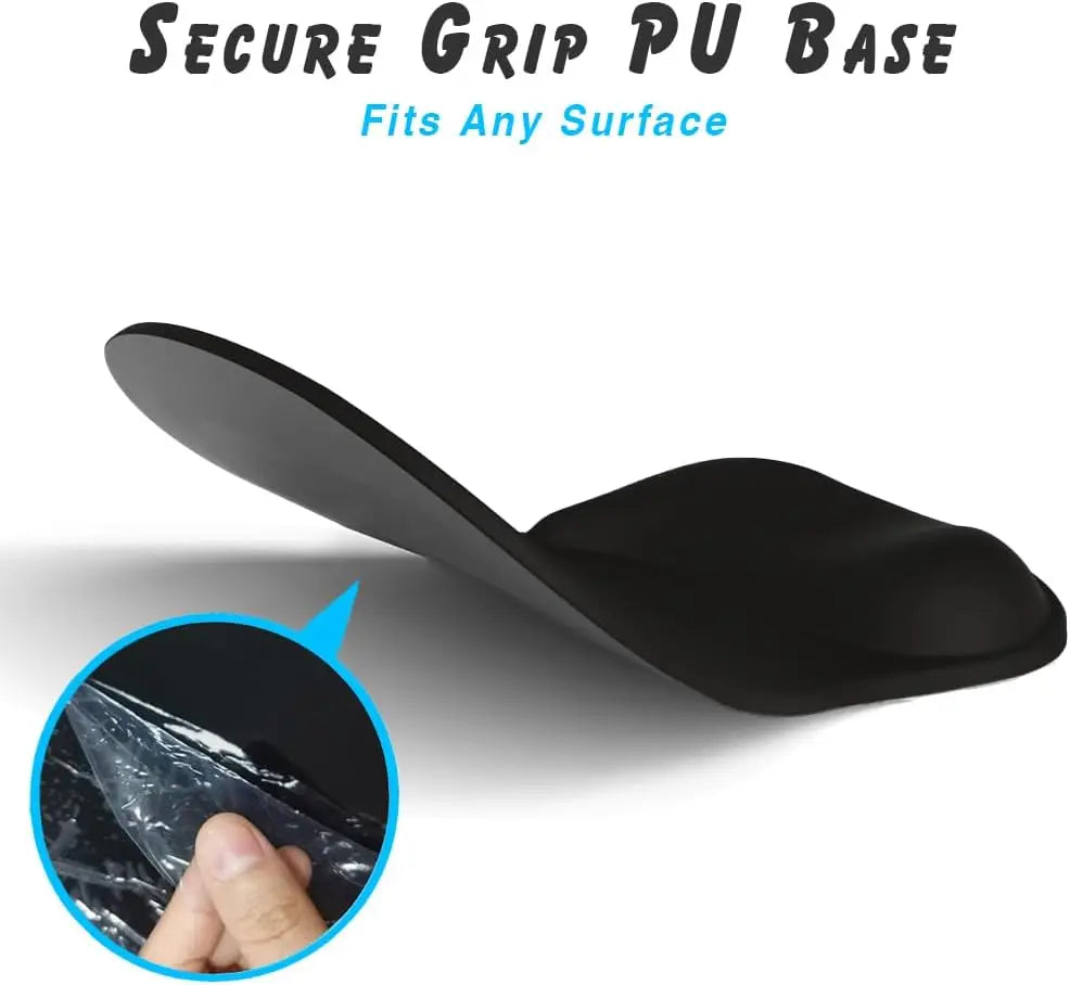 Comfortable Mouse Pad with Gel Wrist Rest Ergonomic Mouse Pad for Pain Relief Smooth Wrist Support Surface and Non-Slip PU Base