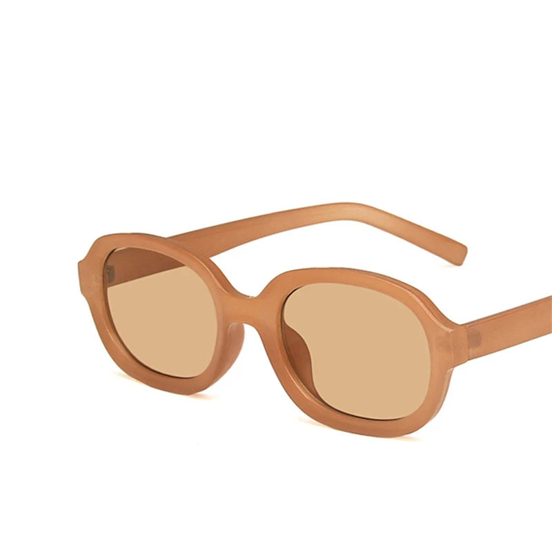 Oval Concave Vintage Sunglasses Women Fashion Design Retro Brand Sun Glasses Female Hip Hop Vintage Round Designer Oculos De Sol