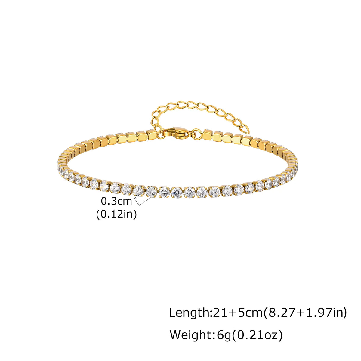 Cubic Zirconia Tennis Anklet for Women Stainless Steel 18K Gold Plated CZ Foot Chain Layering Summer No Tarnish Waterproof