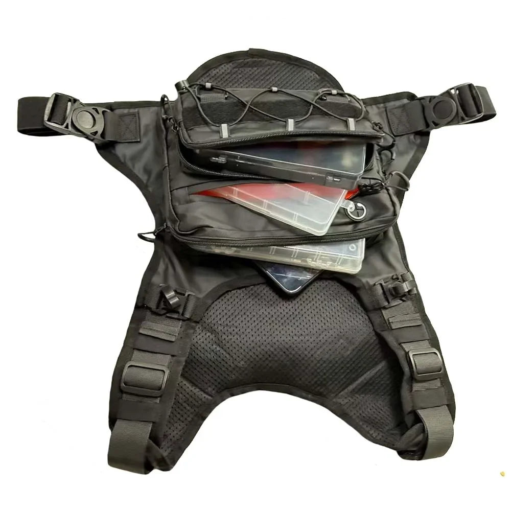 Outdoor tactical chest bag, multi-functional vest, multi-pocket sport cycling backpack, water bag, running vest Saco peito homem