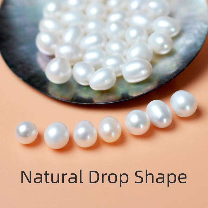 NYMPH Real 18K Gold Stud Earrings Natural freshwater Pearl AU750 Fine Jewelry Anniversary Gift For Women E235-1