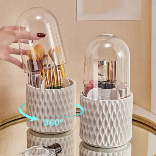 1pcRotating Makeup Brush Storage Tube Brush Bucket Storage Rack Desktop Storage Box Dressing Table Cosmetics Pen Holder