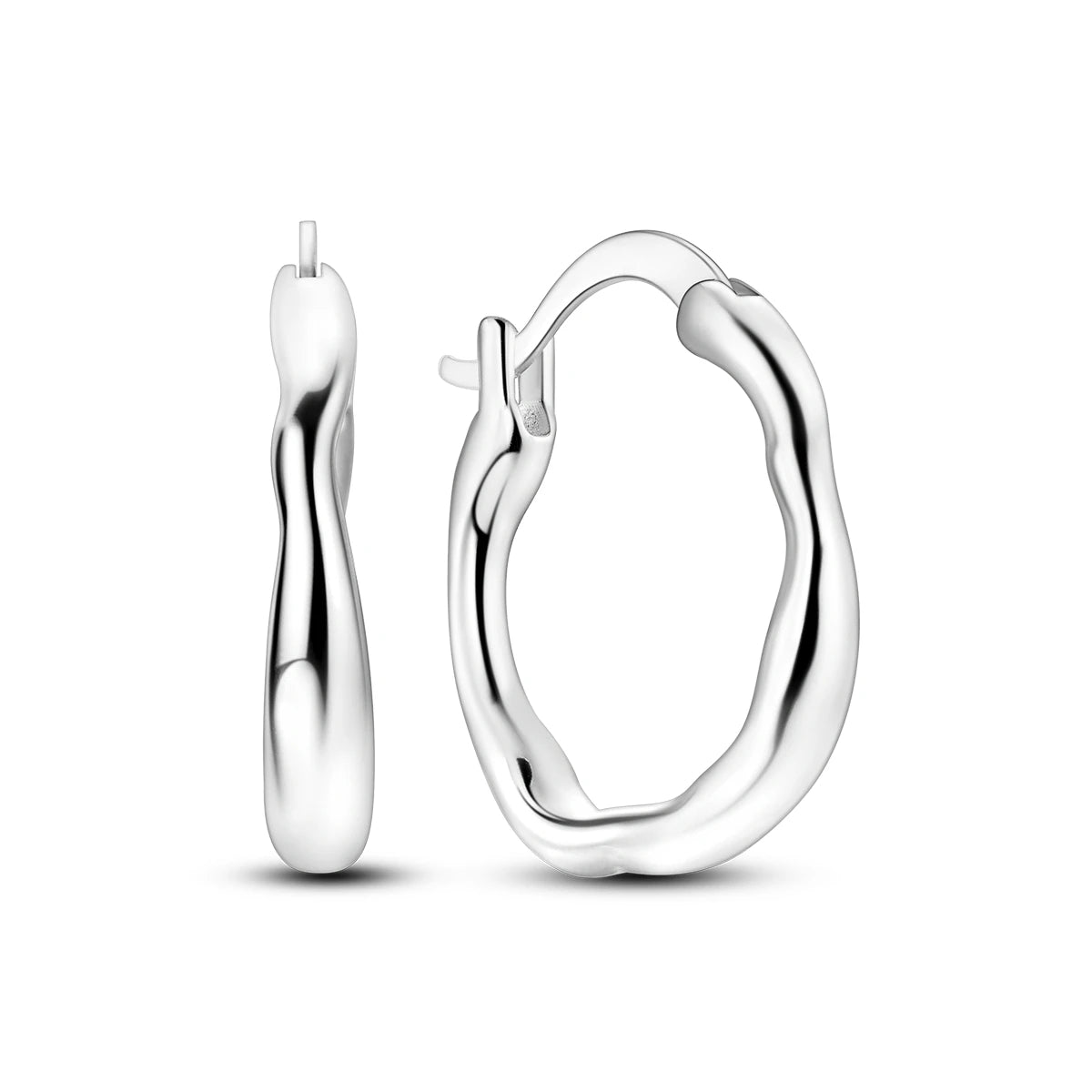 Original 925 Sterling Silver Women Hoop Earrings High Quality Shine Zircon U Shaped Classic Style Earring For Women Jewelry Gift