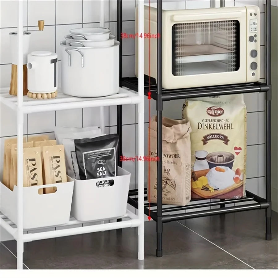 Multi-Layer Kitchen Rack Floor To Floor Storage Rack Household Microwave Stove Shelves Multi Scene Tool Pot Rack Kitchen Storage