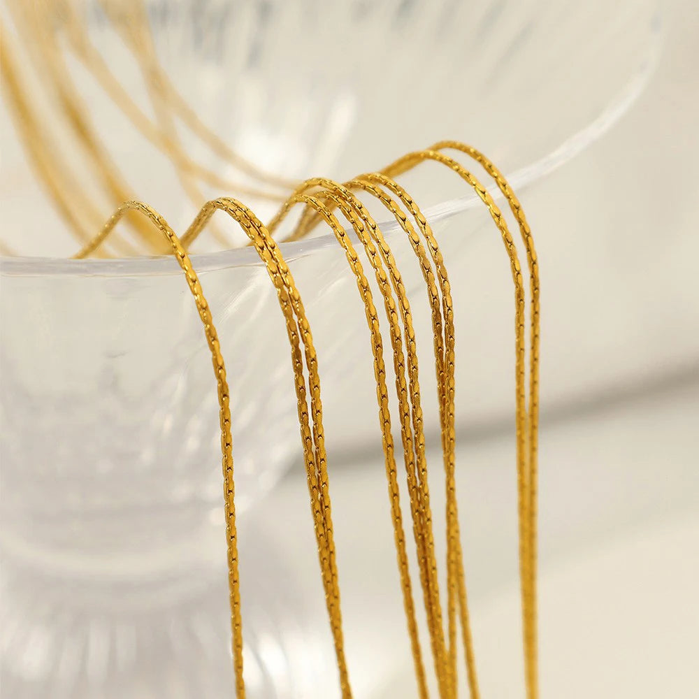 Stainless Steel necklace women stacking Layered Thin Chain Necklace Multilayer Sexy Snake Chains Summer Beach Fashion Jewelry