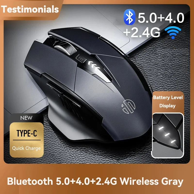 Inphic F1S Rechargeable 2.4G Wireless Mouse Office Mute Ergonomic And Skin-friendly Materials Support PC Laptop Tablet Universal