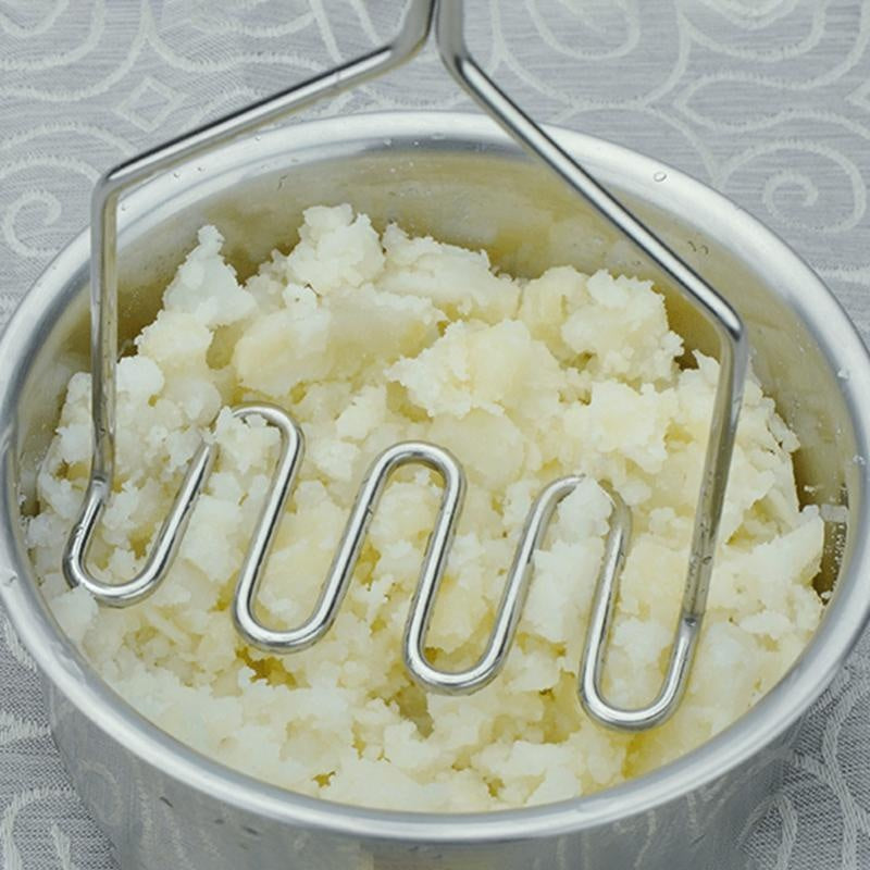 Stainless Steel Potato Masher Manual Fruit Vegetable Pressure Mud Machine Kitchen Children Food Crusher Complementary Gadget