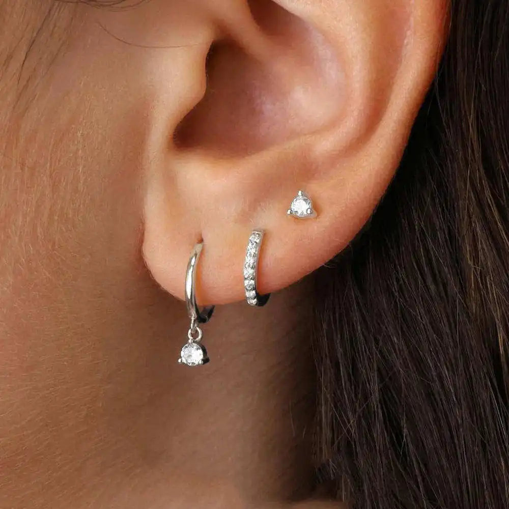 Women 14K Gold Plated Dangle Earrings Dainty CZ Non Tarnish Long Dangling Wedding Bridesmaid Hoop Earring Jewelry Christmas Gift