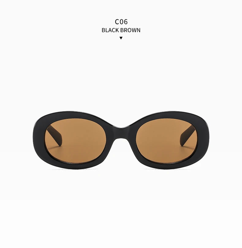 Versatile Fashion Sunglasses New Oval Frame Sun Glasses Retro Small Frame Eyeglasses Y2K Street Photo Glasses Female