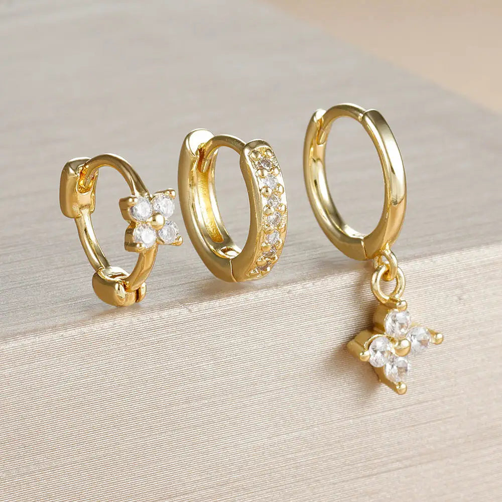 Women 14K Gold Plated Dangle Earrings Dainty CZ Non Tarnish Long Dangling Wedding Bridesmaid Hoop Earring Jewelry Christmas Gift