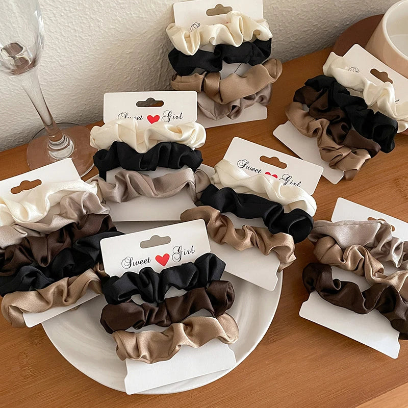 Elegant Satin Hair Scrunchies for Women Softer Than Elastic Bands Hair Rope Girls Elegant Strong Ponytail Hair Ties Accessories