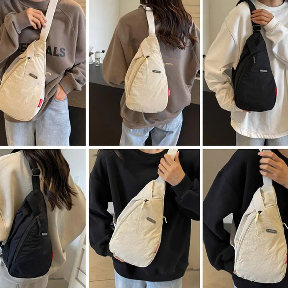 Unisex Sports Casual Crossbody Bag Fashionable Large-capacity Cycling Bag  Chest Bag Portable Shoulder Bag Sporty Phone Bag