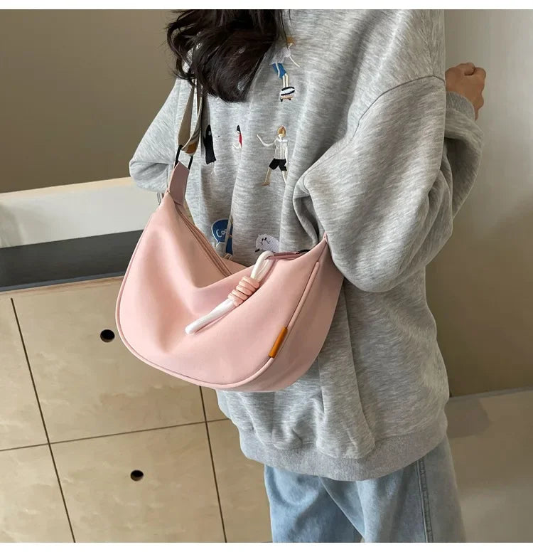 Fashion Crossbody Bag Simple Wide Shoulder Strap Design Single Shoulder Bag Original Style Commuting Dumpling Women Bag