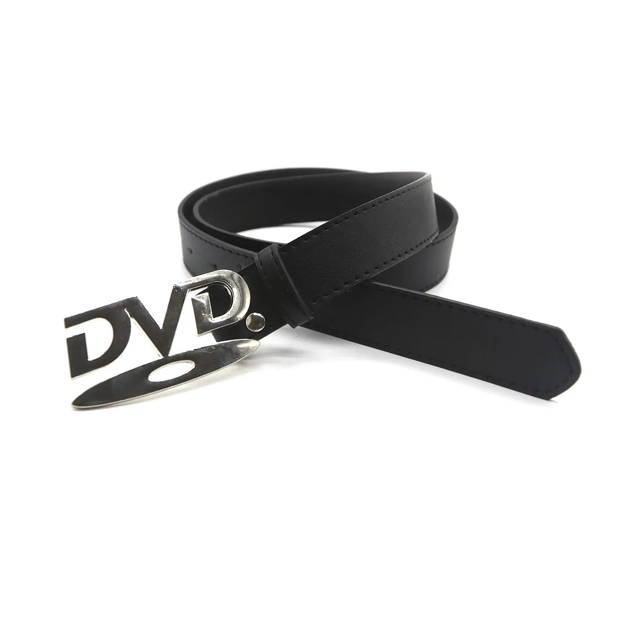 Unisex Nostalgic Design DVD Buckle Belt Men Women Decoration Paired with Jeans Waist Straps Belt Versatile Design Sense Belt