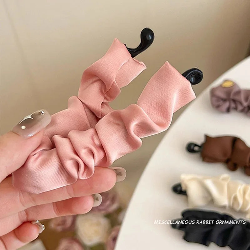 Korean Elegant Solid Fold Satin Banana Hair Clip For Women Girls Sweet Hair Ornament Hairpin Barrette Fashion Hair Accessories