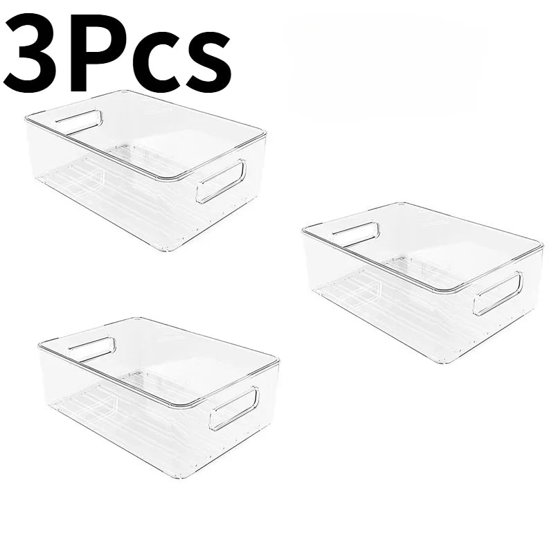 3Pc Transparent Refrigerator Storage Box Fresh Food Container Portable Egg Fruit Vegetable Organizer Kitchen Food Drinks Storage