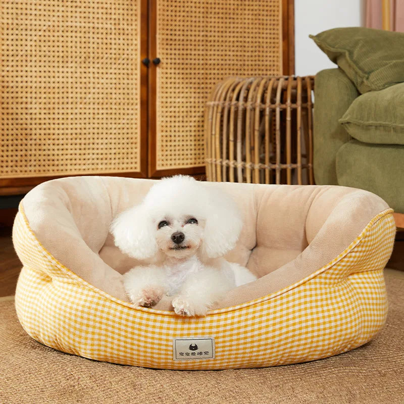 Bed for Dog Cat Pet Rotundity Plush Kennel Medium Small Dog Sofa Bed Cushion Pet Calming Dog Bed House Pet Supplies Winter