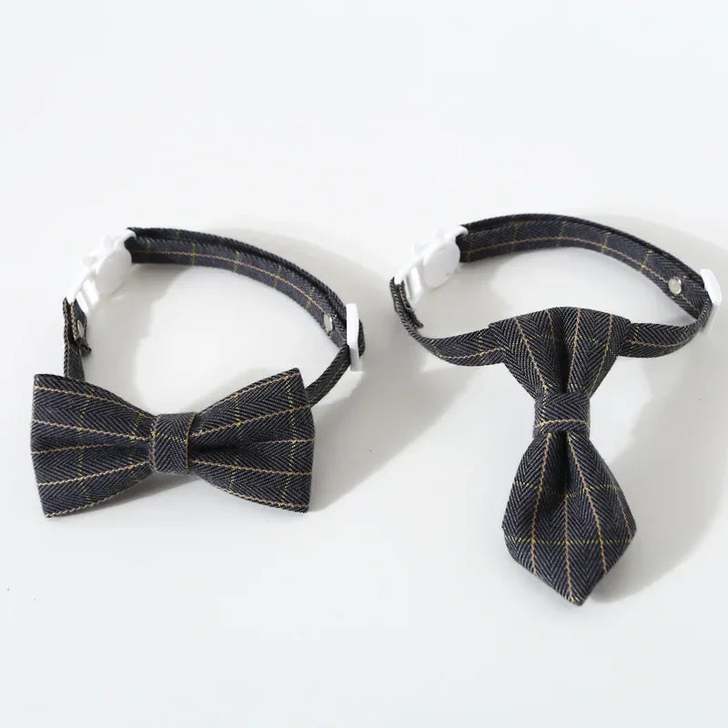 Breakaway Cat Collar with Bell Adjustable Kitten Cat Collars Cat Accessories Pet Supplies Puppy Bow Tie for Small Dogs