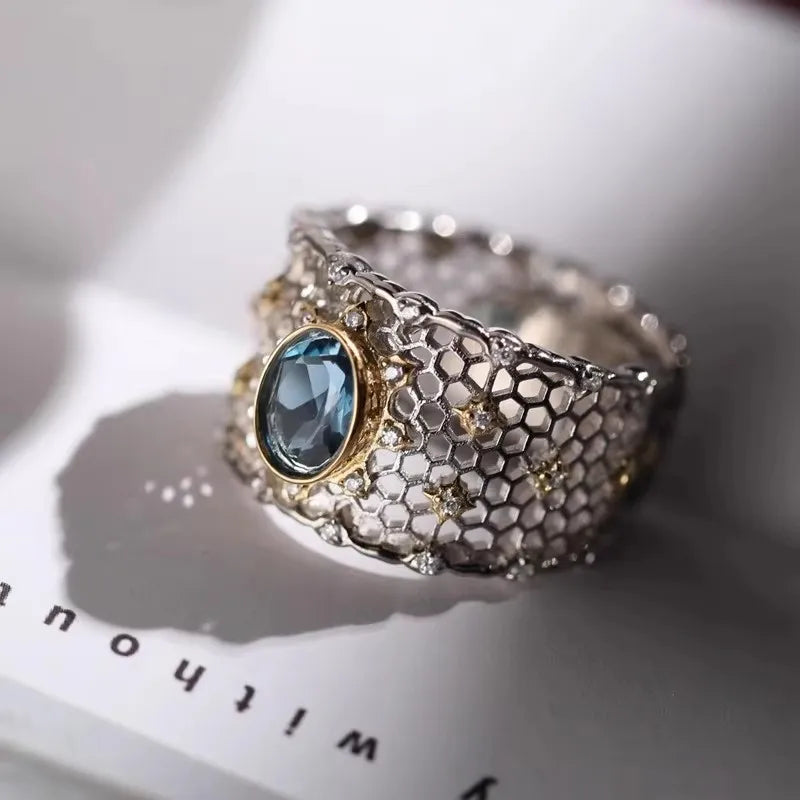 Sam Panda 925 Sterling Silver Rings For Women Men Fine Jewelry Finger Adjustable Open Wing Shape Ring For Party Birthday Gift