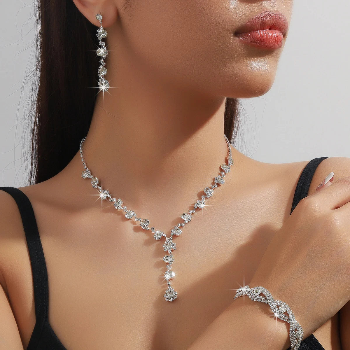 Women's Fashion Copper Claw Chain Sunflower Necklace Earrings Bracelet Jewelry Set Wedding Banquet Party Holiday Gift
