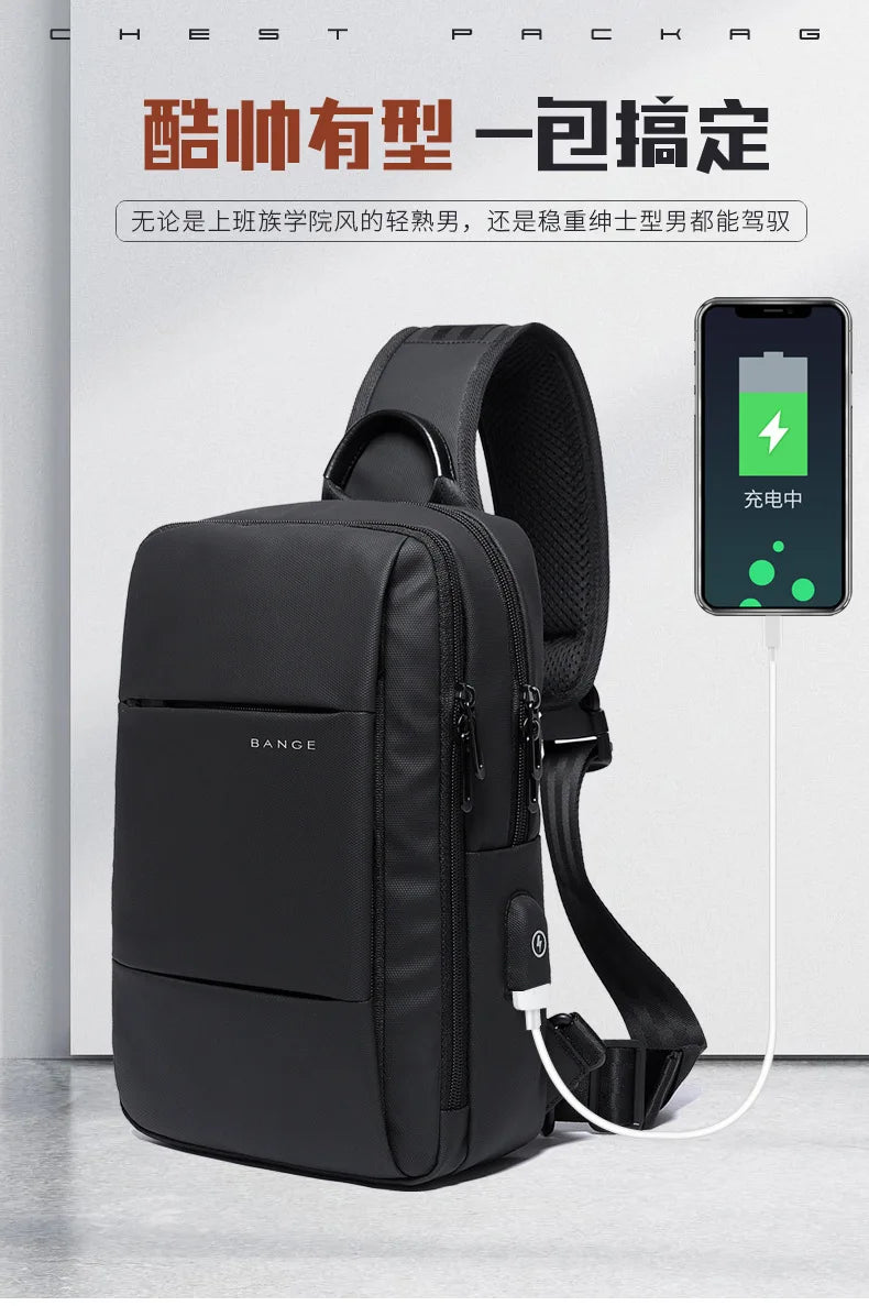 Fashion Men Travel Waterproof Leisure Business Chest Sports Packs Messenger Shoulder Sling Running Bag Men's Boys