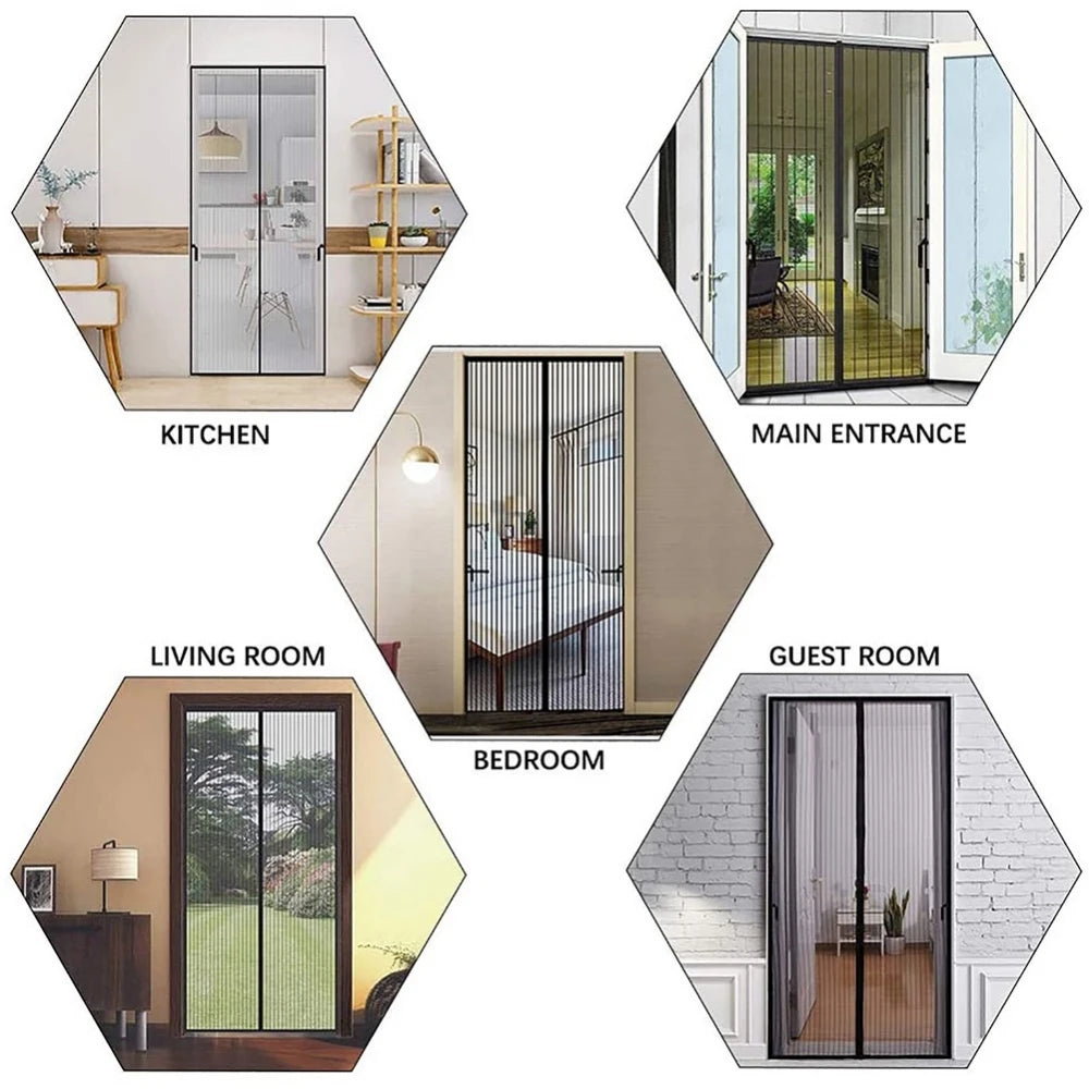 New No Punching Magnetic Screen Door Curtain Anti Mosquito Insect Fly Bug Automatic Closing Household Ventilation Door Curtain