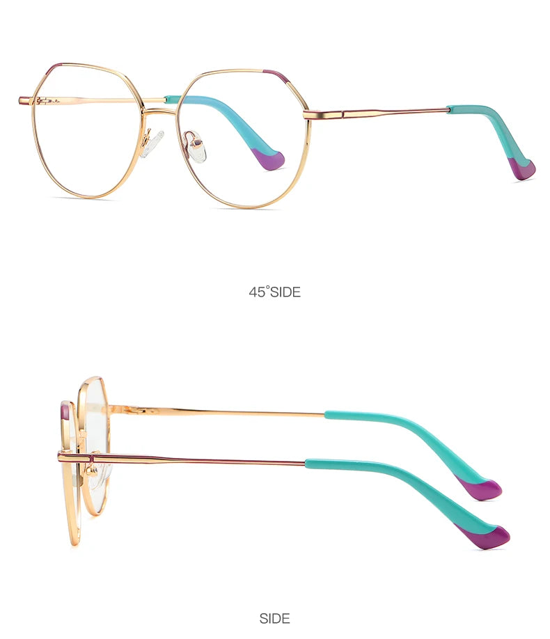 VICKY Metal Myopia Prescription Glasses Hyperopia Reading Glasses Women Anti Blue Light Computer  Glasses Optical Glasses Frame