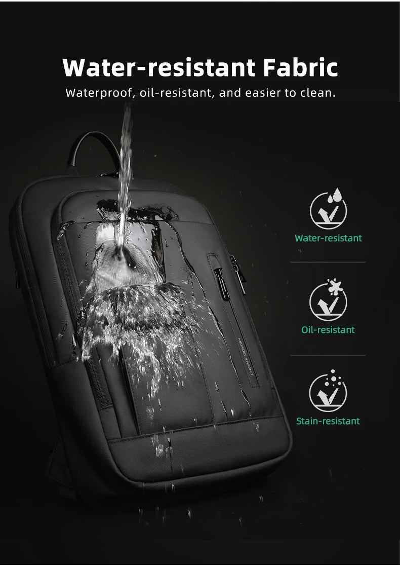 Heroic Knight Slim Backpack for Men Multifunction Work Backpack for 15.6' Laptop Bag Waterproof Business Bag College Bag Male