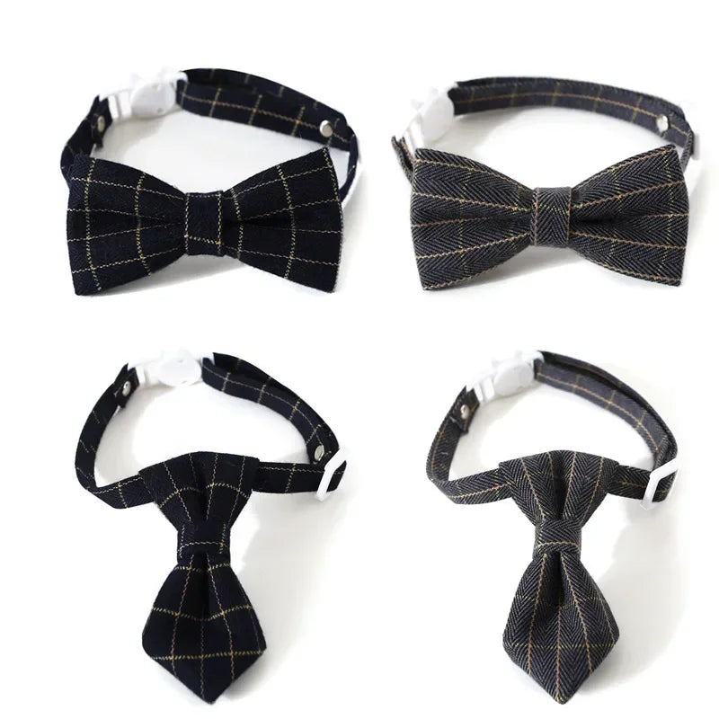 Breakaway Cat Collar with Bell Adjustable Kitten Cat Collars Cat Accessories Pet Supplies Puppy Bow Tie for Small Dogs