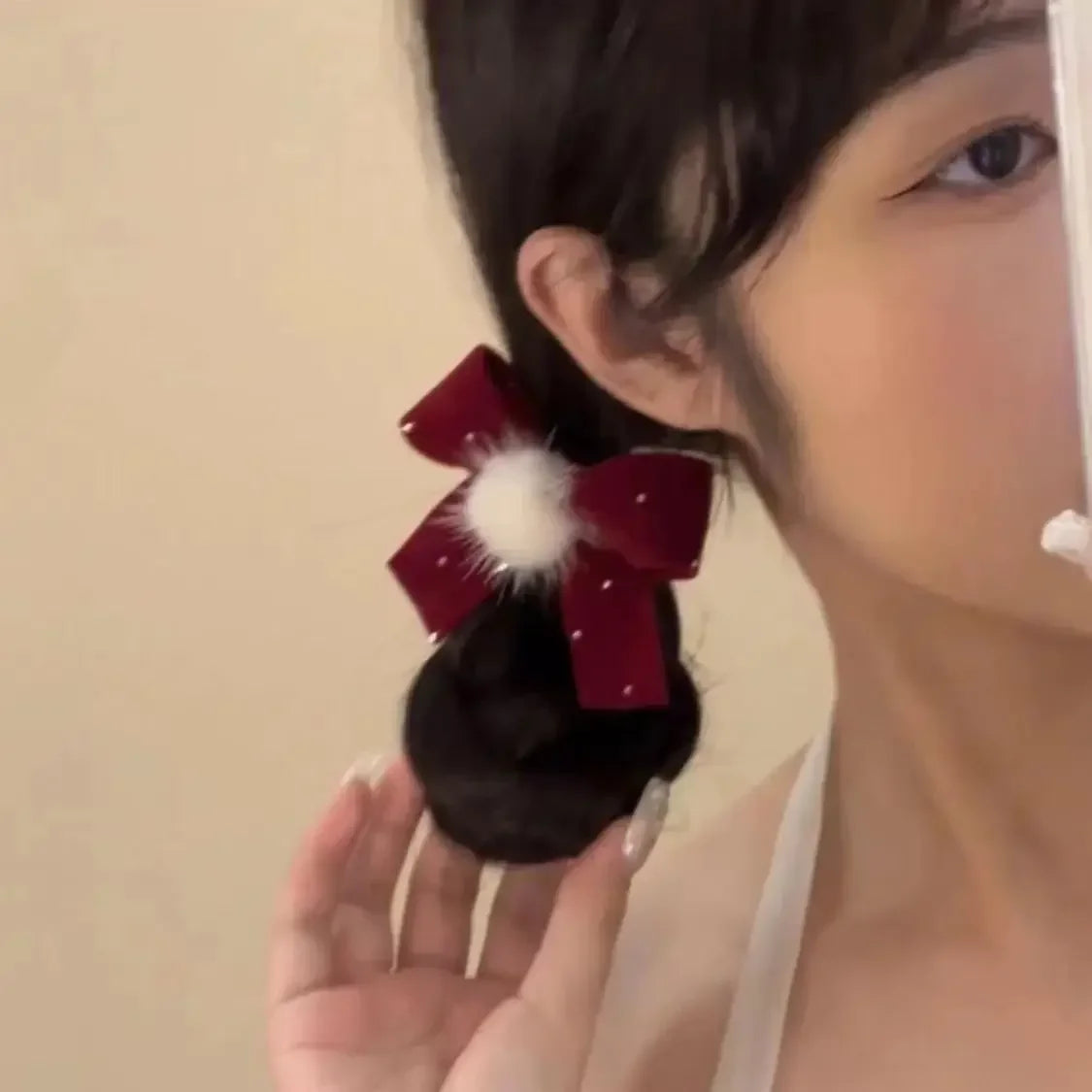 1/2Pc Red Velvet Bow Hair Pins Alloy Heart Hair Clips for Kids Girls Pompom Barrettes Ponytail Holder Headwear Accessories