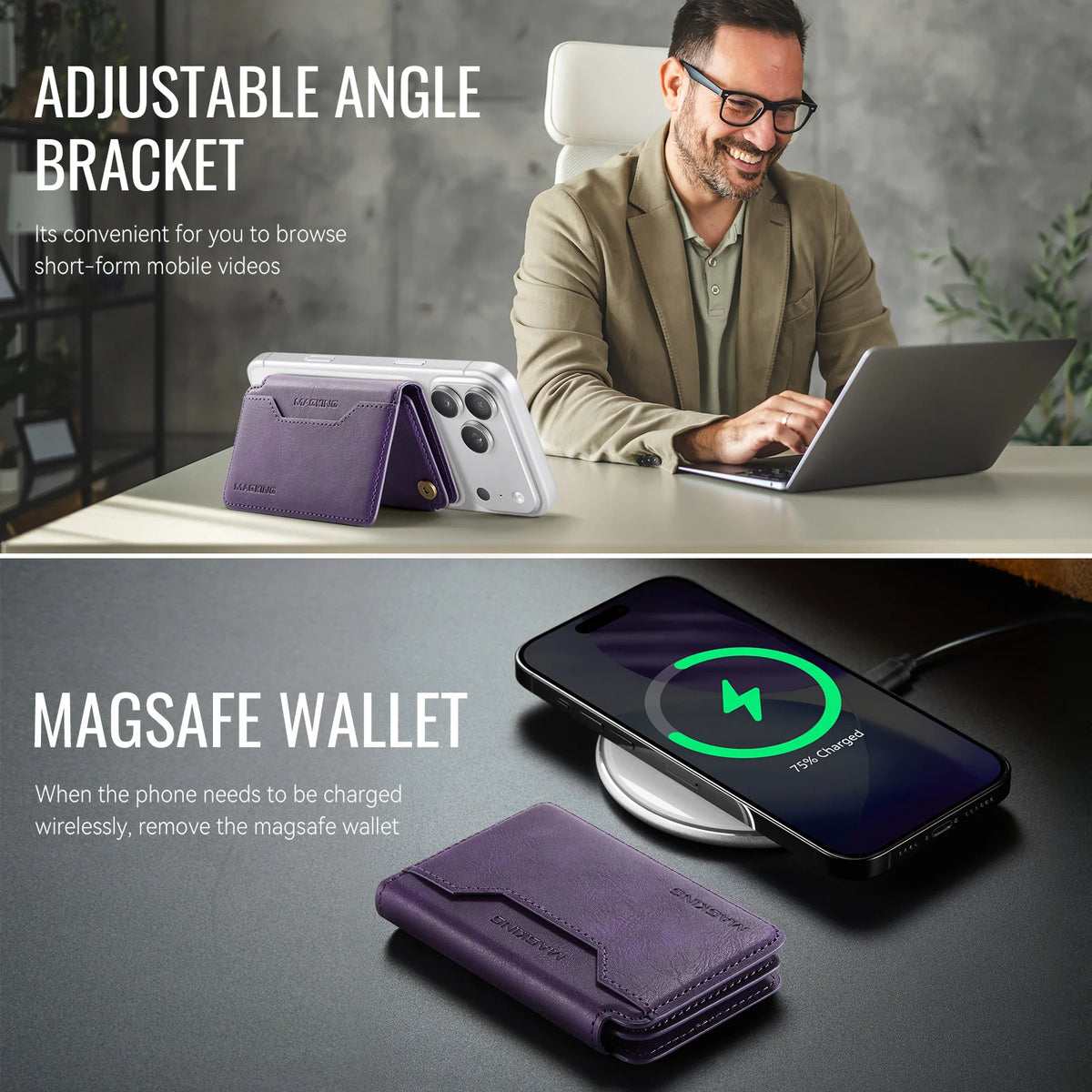 MagSafe Wallet RFID Blocking Magnetic Card Holder
