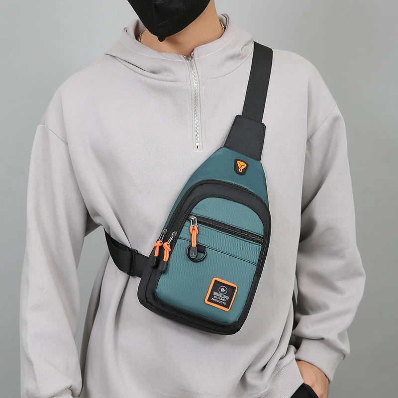 Men Chest Bag Large Capacity One Shoulder Crossbody Backpack Outdoor Sports Leisure Fashion Small Sling Bag For Men