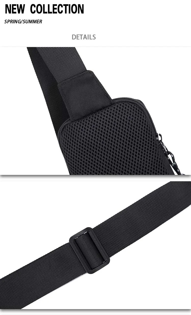 Crossbody Bag Men's Trendy Brand Japanese Street Trend Sports Mini Chest Bag Ins Men's Diagonal Shoulder Bag Simple Cross Bag
