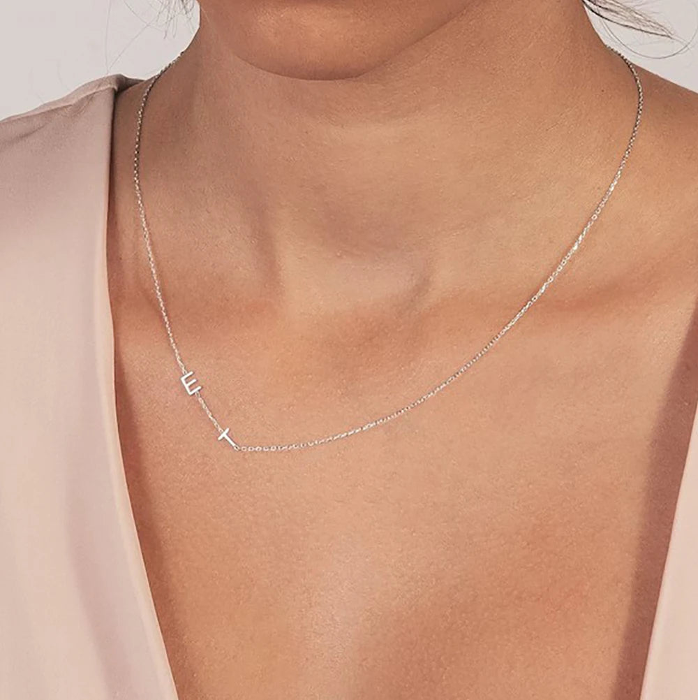 Custom Initial Letter Necklaces Choker For Women Stainless Steel A-Z Alphabet Personalized Necklace Jewelry Mother's Day Gift