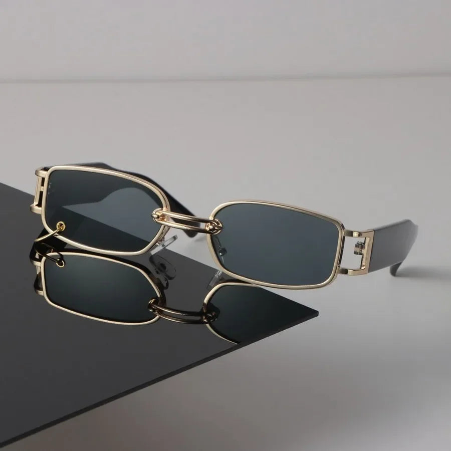 Sexy Square Sunglasses Women Men Black Sun Glasses Retro Designer Eyewear Luxury Small Frame Mirror Metal Brand