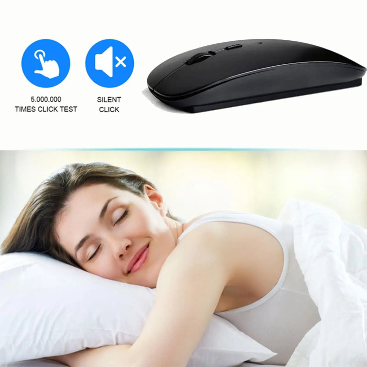 Slim Wireless Mouse 2.4GHz Optical Mice 1600DPI Gamer Office Quiet Mouse Ergonomic Design Mice With USB Receiver For PC Laptop