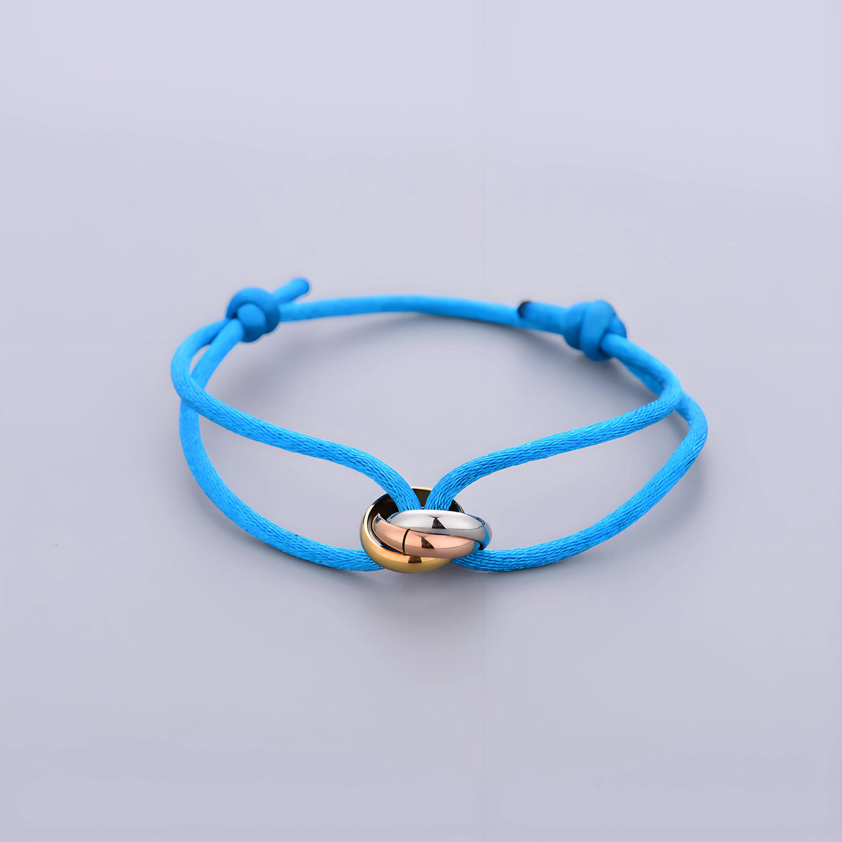 Trinity Bracelet Stainless Steel Circle Women's Bracelet Different Colors of Rope Classic Popular Tricolor GradientJewelry