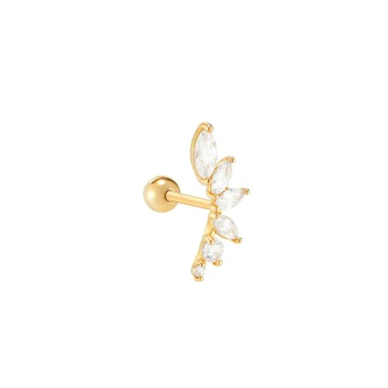 CANNER Pendientes Plata 925 Piercing Stud Earrings For Women Cubic Zirconia 925 Sterling Silver Cartilage Earring Jewerly 1pc