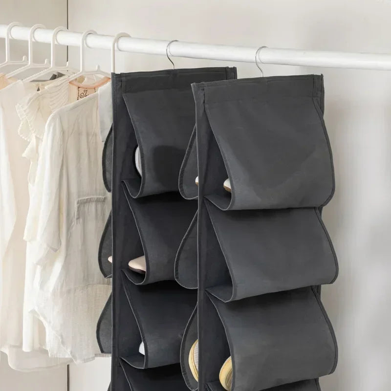 Shoe Storage Hanging Bag 12 Compartments Shoe Storage Hanging Bag Home Wardrobe Non-woven Multi-layer Storage Storage Shoe Bag
