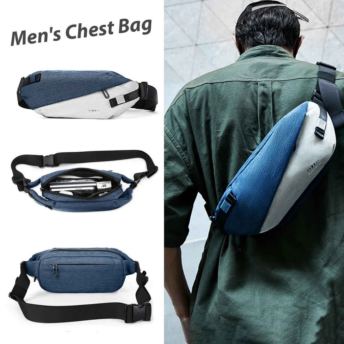 Anti-Theft Crossbody Sling Bag Waist Bag for Men Women, Small Backpack One Shoulder Bag, Chest Bag Sling Backpack for Sports