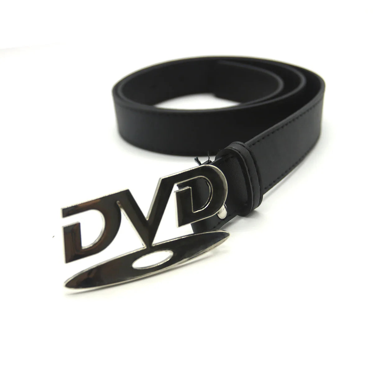 Unisex Nostalgic Design DVD Buckle Belt Men Women Decoration Paired with Jeans Waist Straps Belt Versatile Design Sense Belt