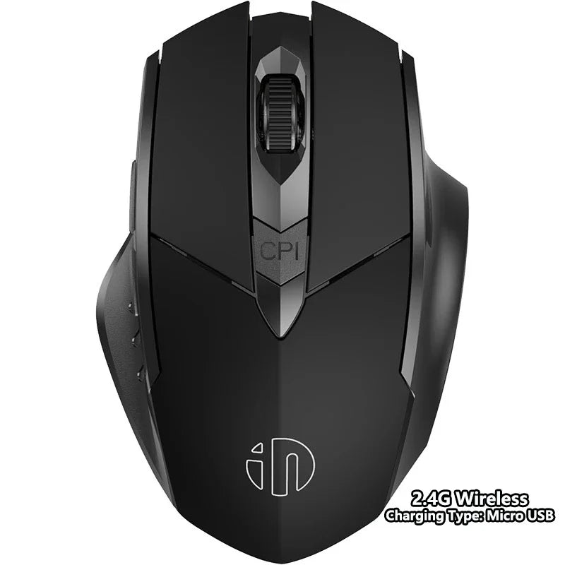 Inphic F1S Rechargeable 2.4G Wireless Mouse Office Mute Ergonomic And Skin-friendly Materials Support PC Laptop Tablet Universal