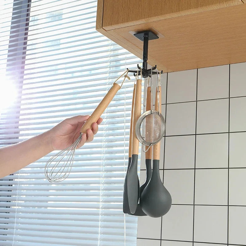 Kitchen Hook Organizer Bathroom Hanger Wall Dish Drying Rack Holder For Lid Cooking Accessories Cupboard Storage Cabinet Shelf