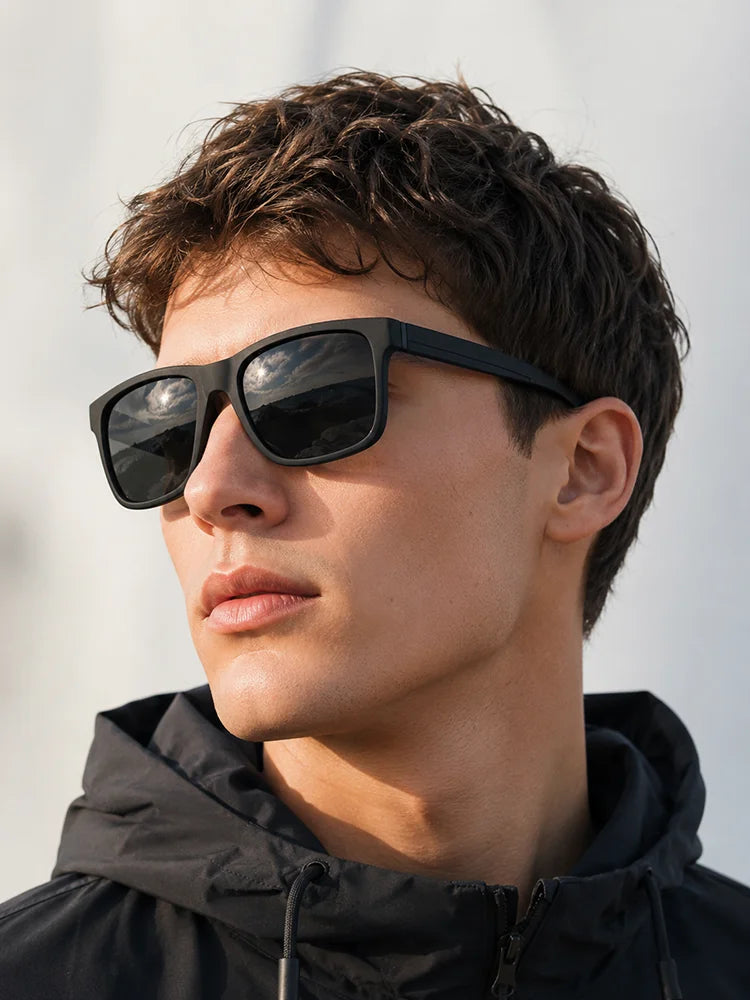 Matte Polarized Sunglasses Men Women UV400 Square Driving Sun Glasses Outdoor Sport Fishing Travel Eyewear Durable Hinge