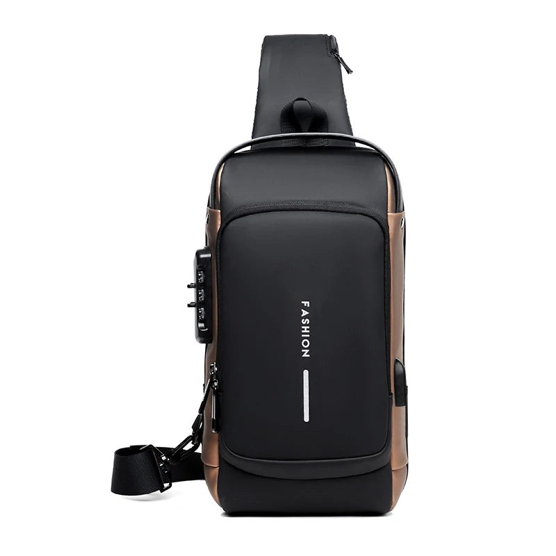 Men Multifunction Anti Theft USB Shoulder Bag Man Crossbody Cross Body Travel Sling Chest Bags Pack Messenger Pack
