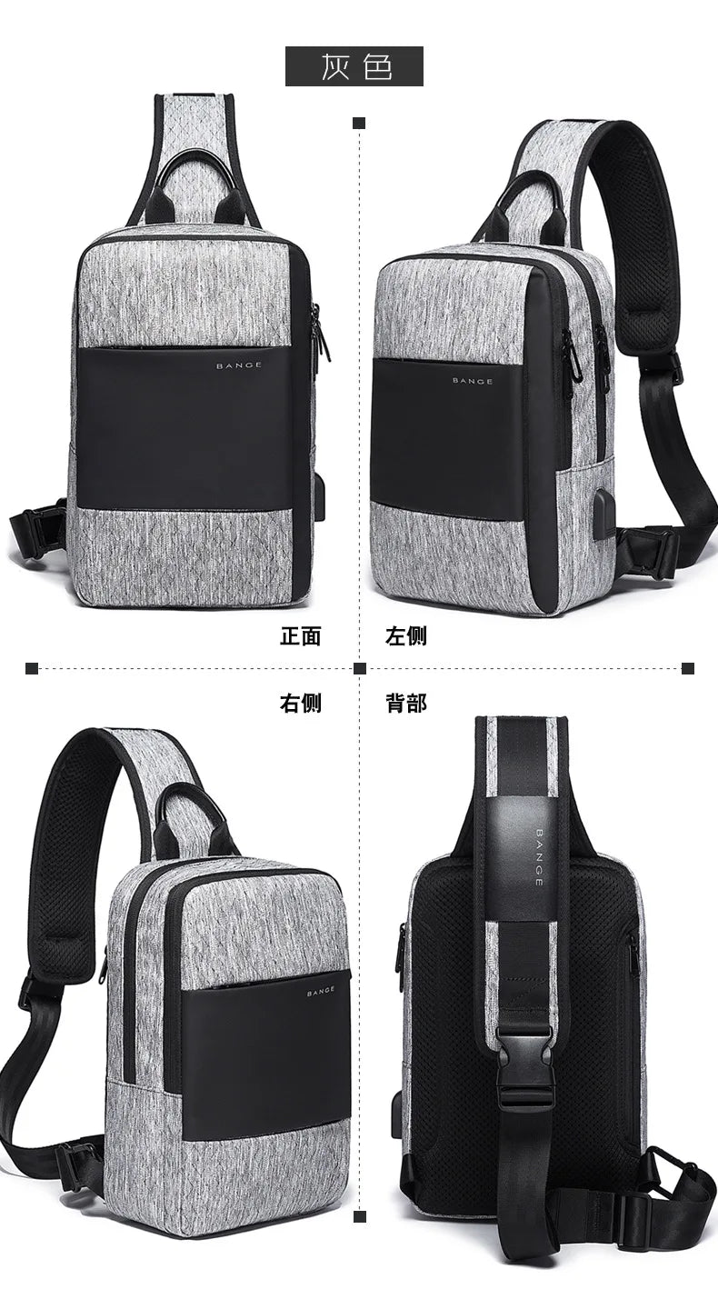 Fashion Men Travel Waterproof Leisure Business Chest Sports Packs Messenger Shoulder Sling Running Bag Men's Boys