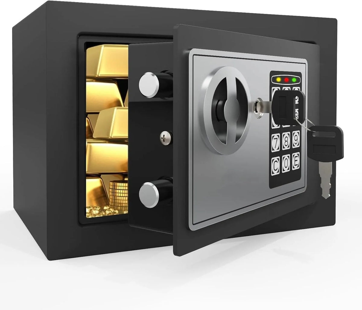 2026 NEW Electronic Safe Deposit Safe Box All Steel for Home Office Password and Key Unlock Safe and Compact