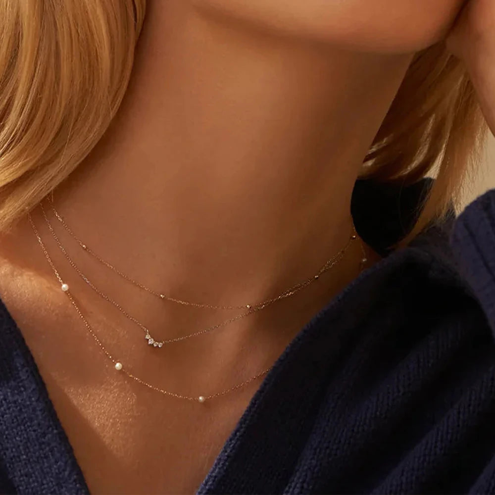CANNER New 925 Sterling Silver Mini Zircon Pendant Necklaces Chain For Women Necklace Chains Fine Jewelry Gift Collares подвеска