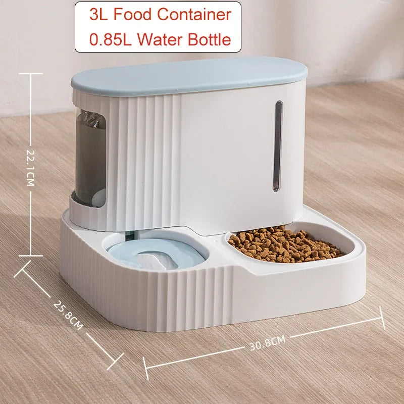 Large Capacity Cat Automatic Feeder Water Dispenser Wet and Dry Separation Dog Food Container Drinking Water Bowl Pet Supplies