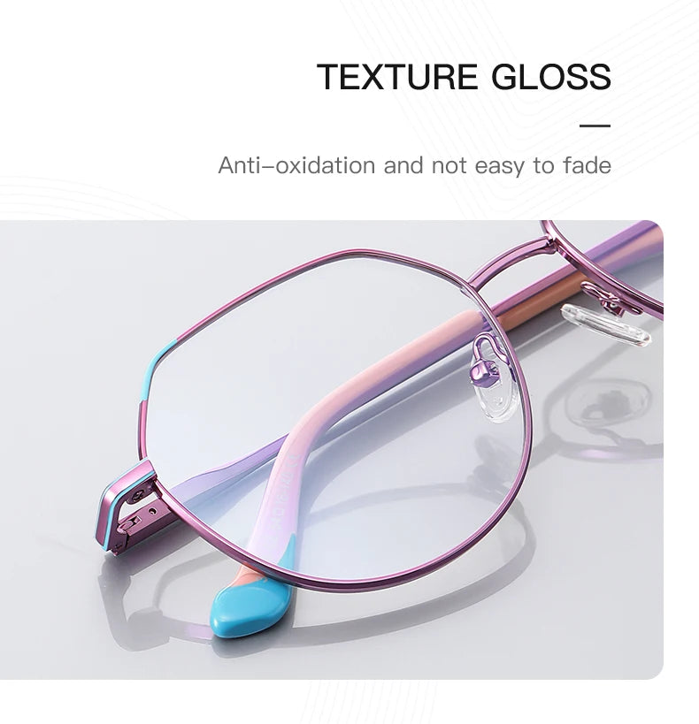 VICKY Metal Myopia Prescription Glasses Hyperopia Reading Glasses Women Anti Blue Light Computer  Glasses Optical Glasses Frame